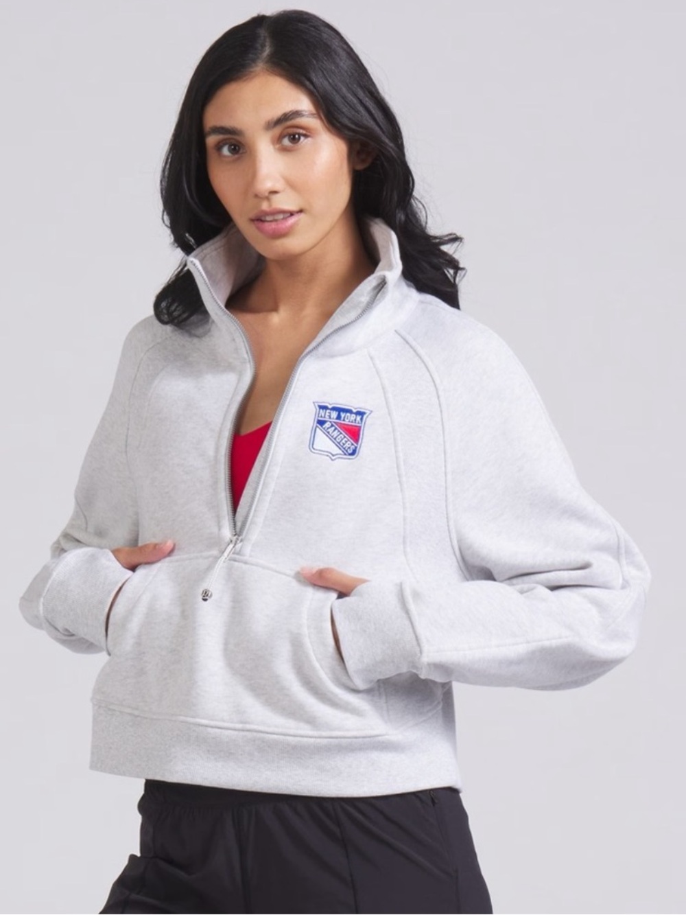 NWOT Lululemon x New York Rangers sz L Scuba Oversized Funnel Neck Half-Zip